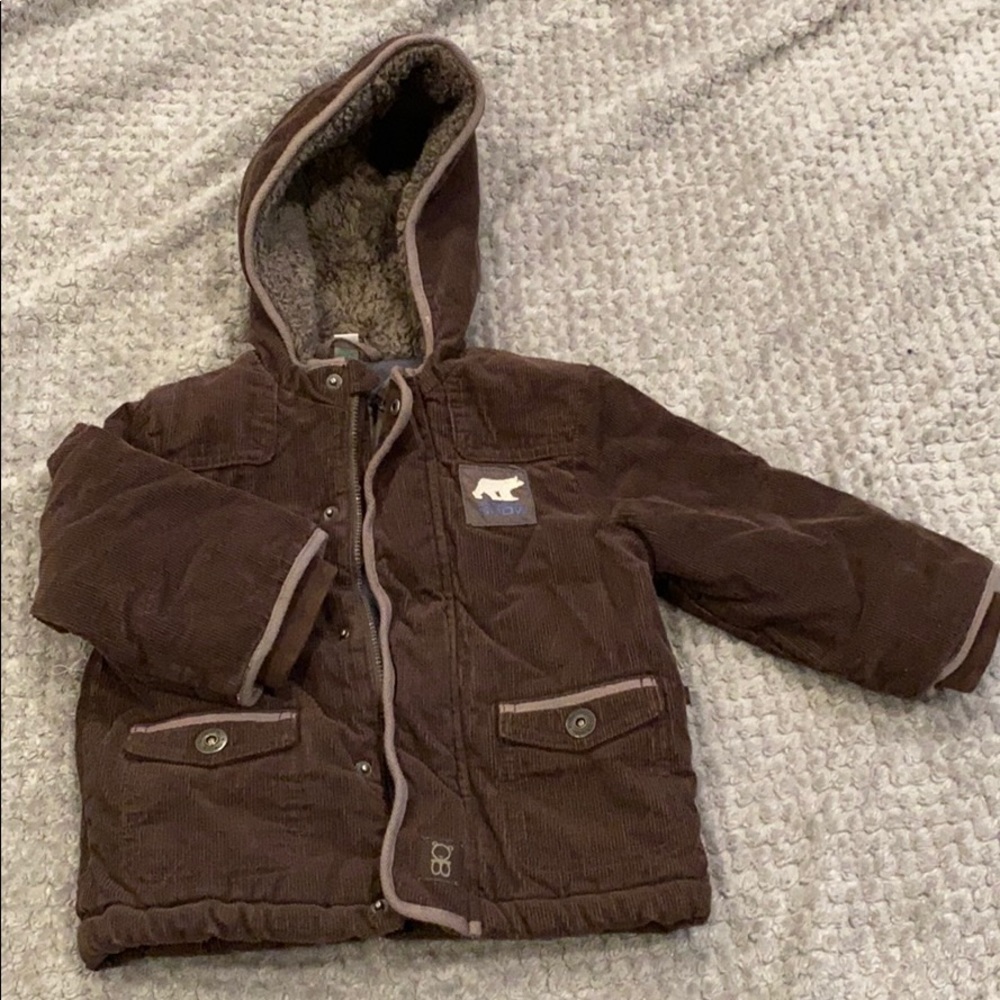 Boy’s brown corduroy winter coat, Obaibi, 23mos